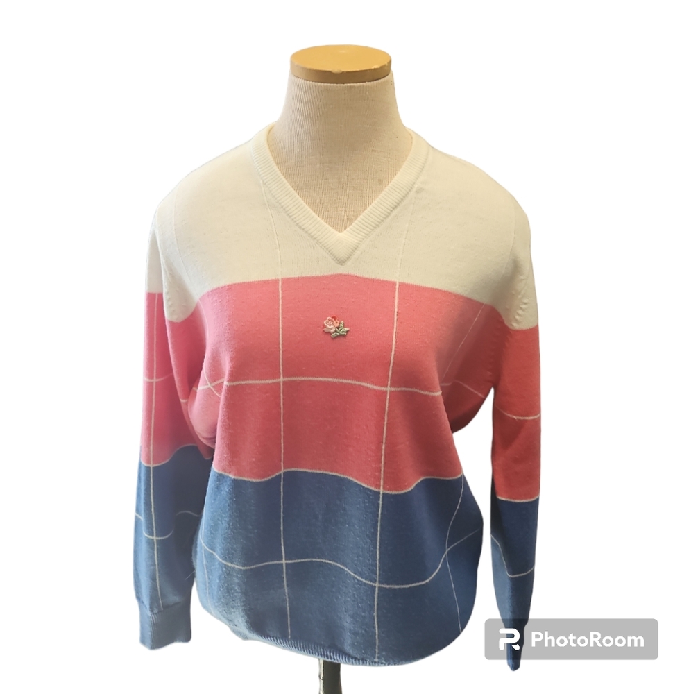 Vintage lady la mode pullover v-neck sweater